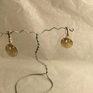 Vintage sterling screwback sand dollar earrings
